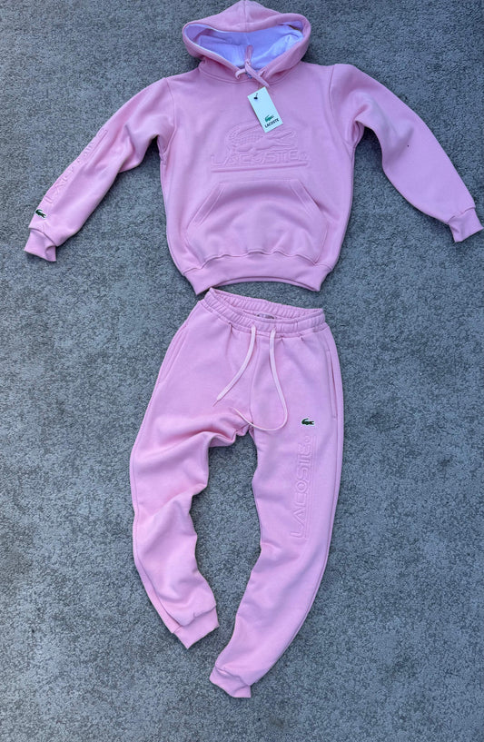 Chándal Lacoste algodón rosa