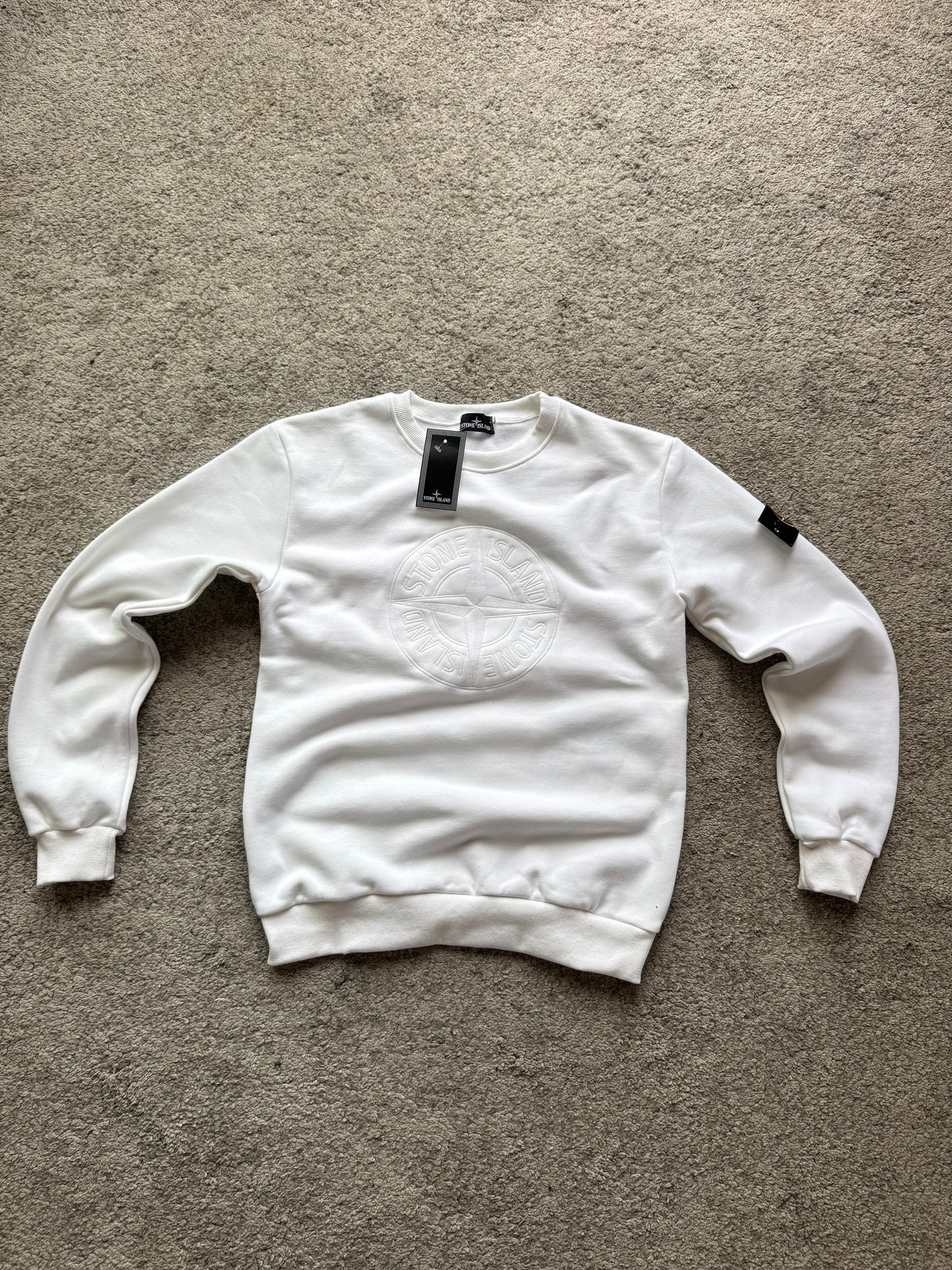 Sudadera Stone Island sin capucha Blanca