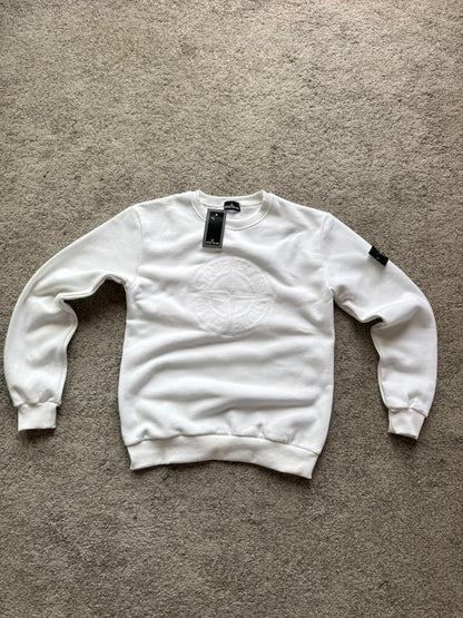 Sudadera Stone Island sin capucha Blanca