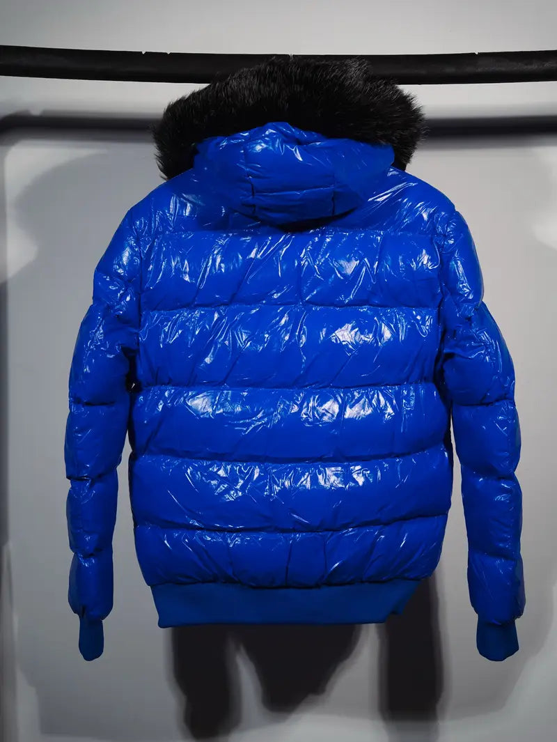 Chaqueta Moncler brillante Azul