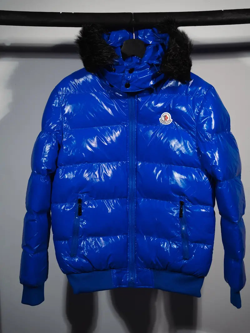 Chaqueta Moncler brillante Azul