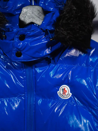 Chaqueta Moncler brillante Azul