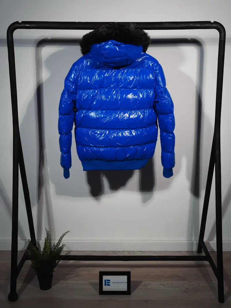 Chaqueta Moncler brillante Azul