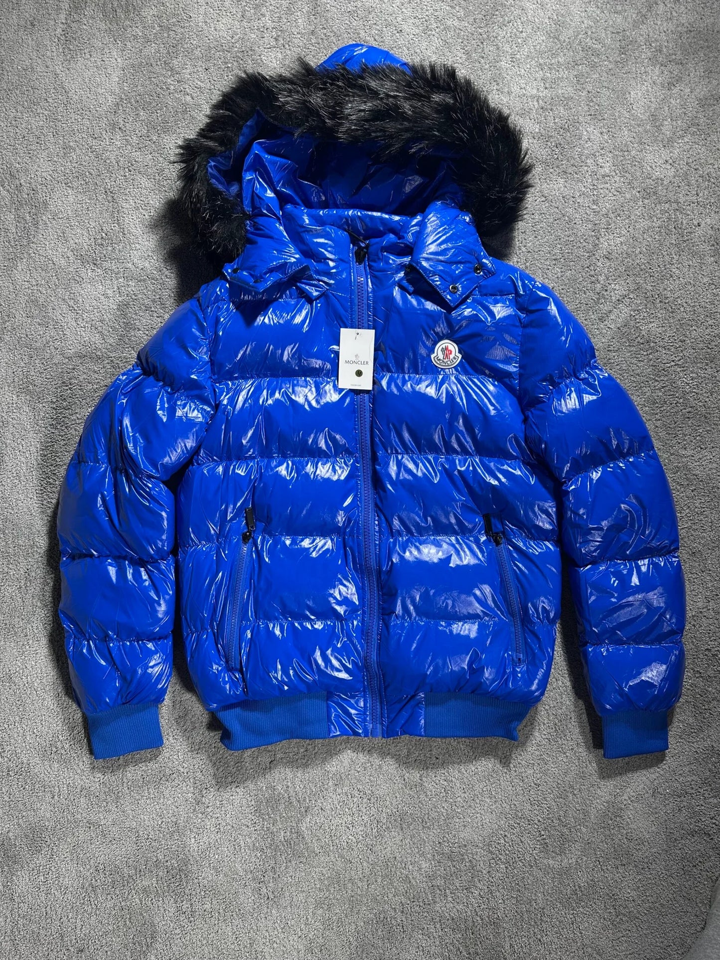 Chaqueta Moncler brillante Azul