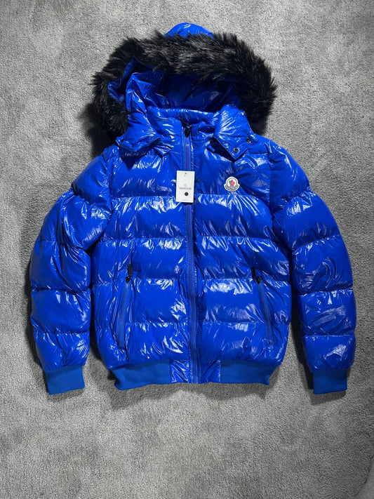 Chaqueta Moncler brillante Azul