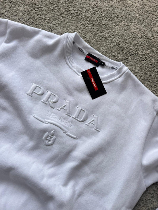 Sudadera Prada blanca sin capucha